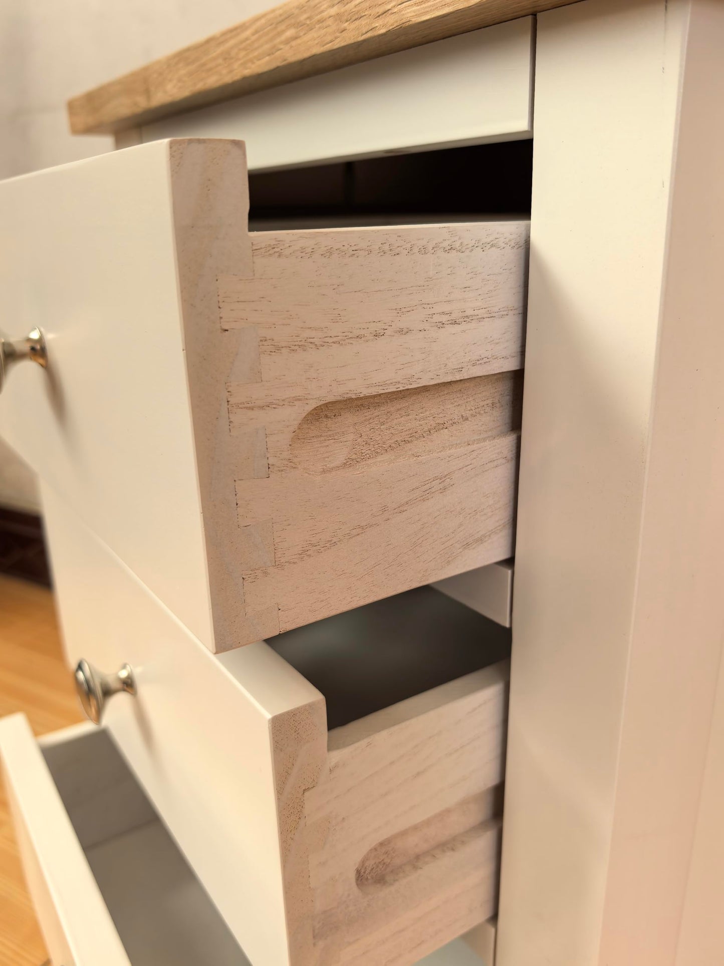 Kemtpase Storage 3 Drawers Nightstands White Oak Wood Bedside Tables For Bedroom Living Room Modern Bed Side Cabinet Furniture 16.54x12.6x22.05 Inches