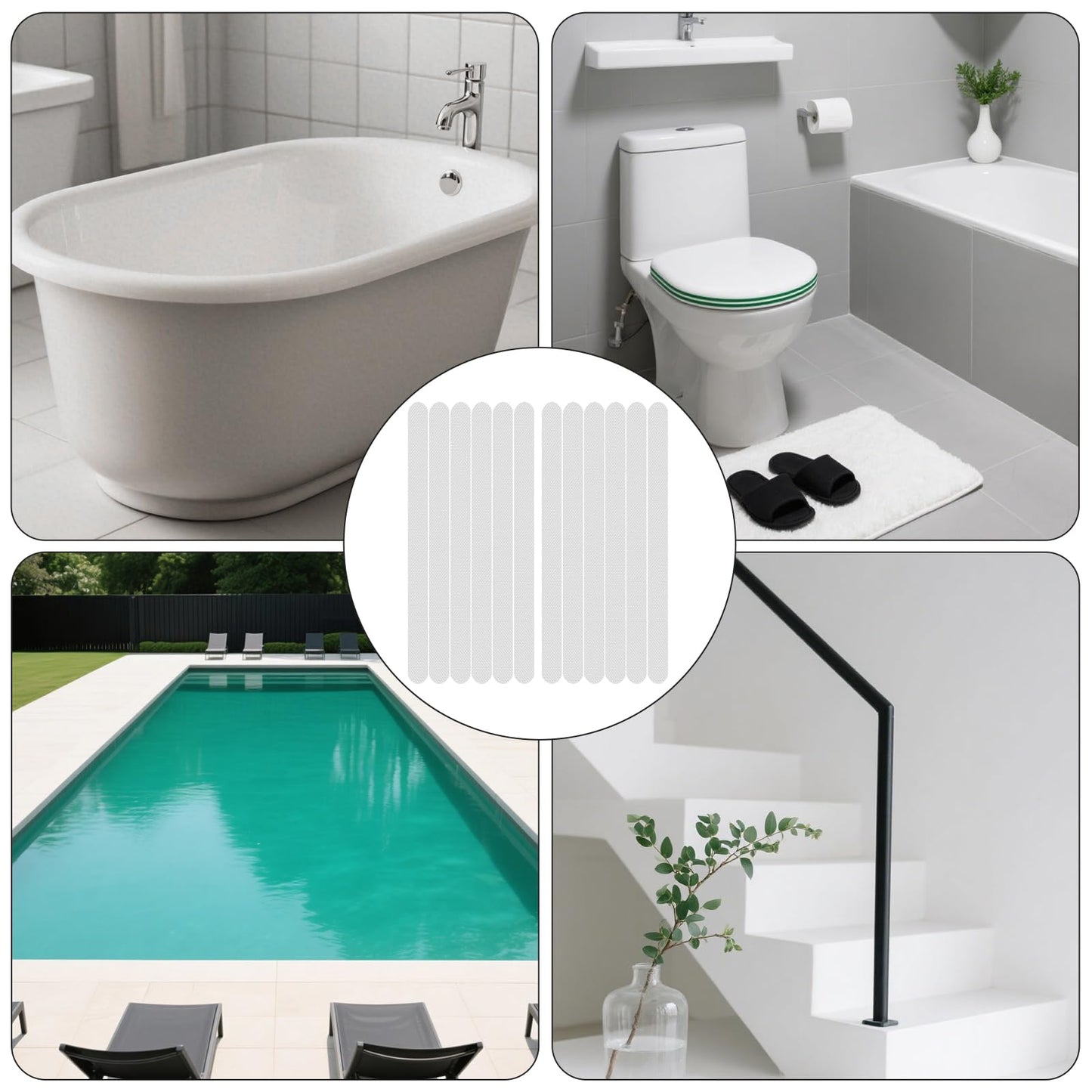 ApexPine 36 Pcs Clear Non-Slip Bathtub Stickers for Bathroom Use
