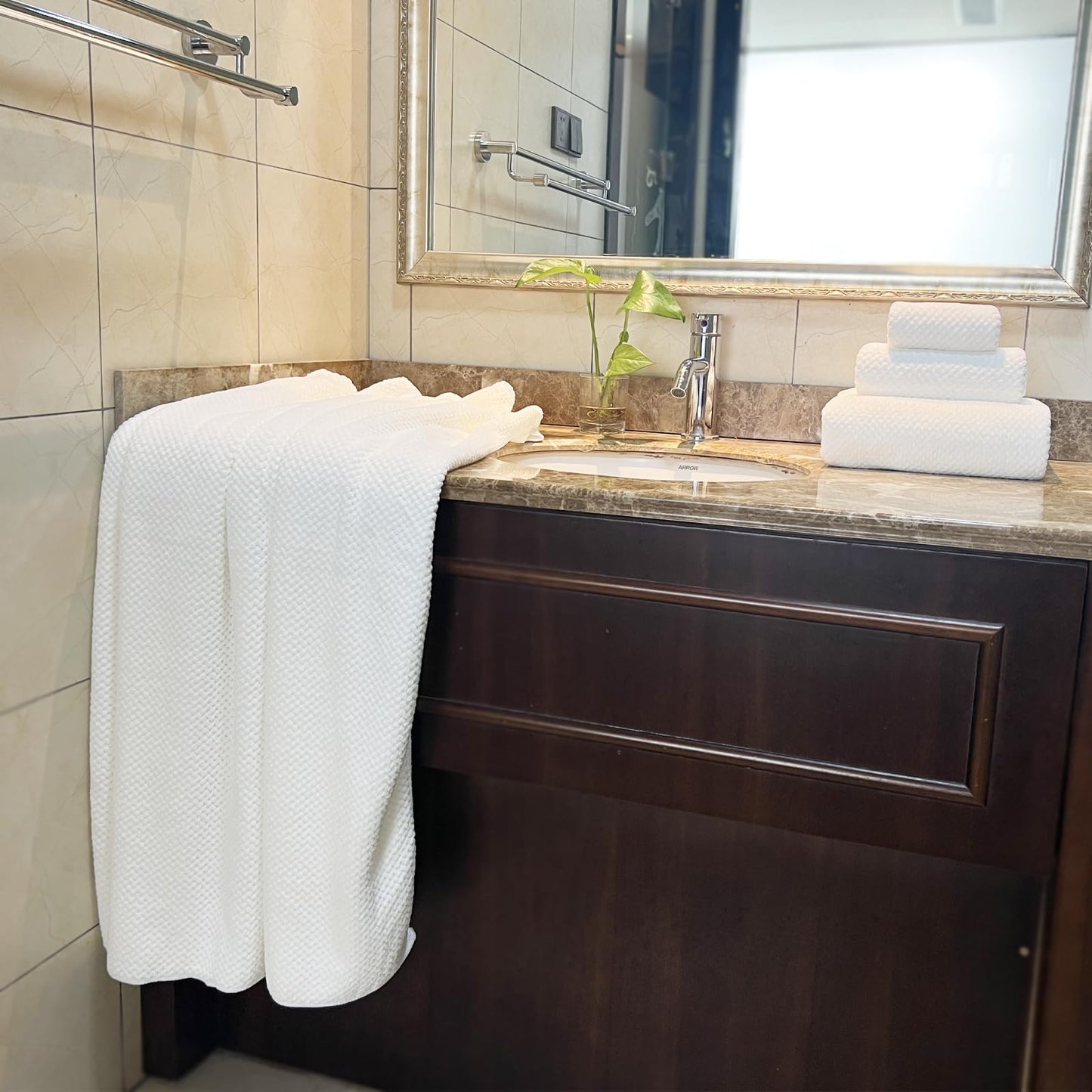 ANYBOY White Bath Towel Set, 2 Pieces
