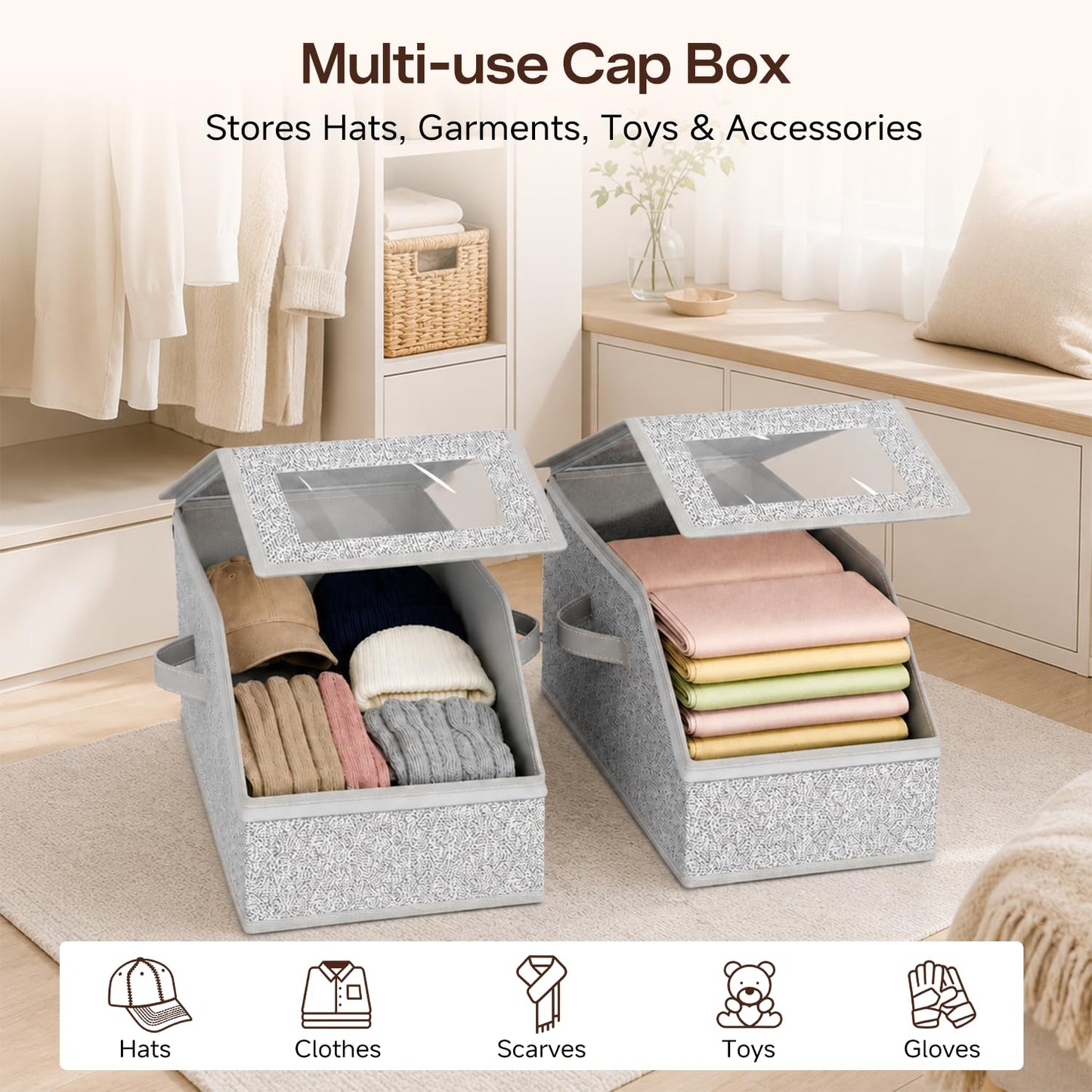 Homzixt Hat Storage Organizer, 1Pack, Holds 24 Ball Caps