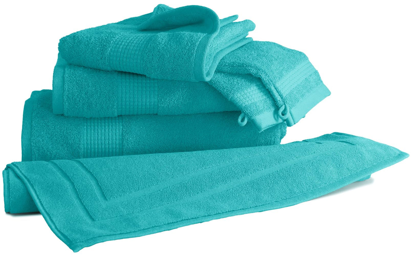 Le linge de Jules Bath Towel 90 x 150 cm – 100% Cotton – 450 g/m² – Turquoise Blue