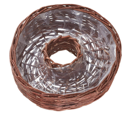Dehner Korbring Wicker with Film for Planting, Height 12 CM, Diameter: 40 CM, Wicker