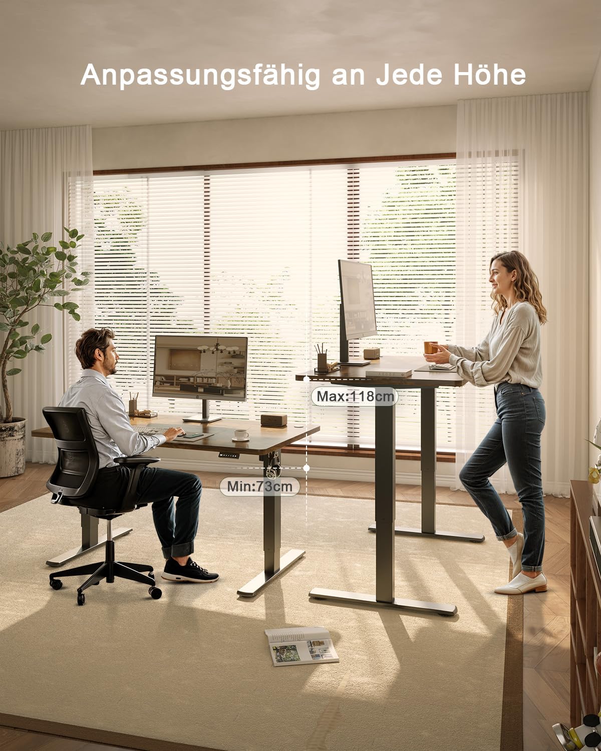 JUMMICO 80x60cm Electric Standing Desk with USB Charging Height Adjustable Desk with Sedentary Reminder Stand Up Desk with Splice Board for Home