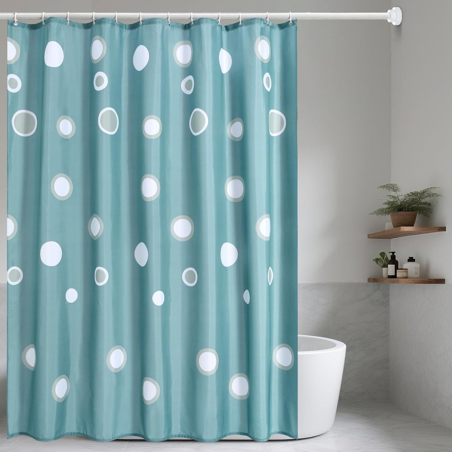 Lkw Ogechi 200x200 CM Washable Blue Shower Curtain Bubble, Antimold Polyester Shower Curtains Weighted Hem, Waterproof Bathroom Curtains Bubble, Wet
