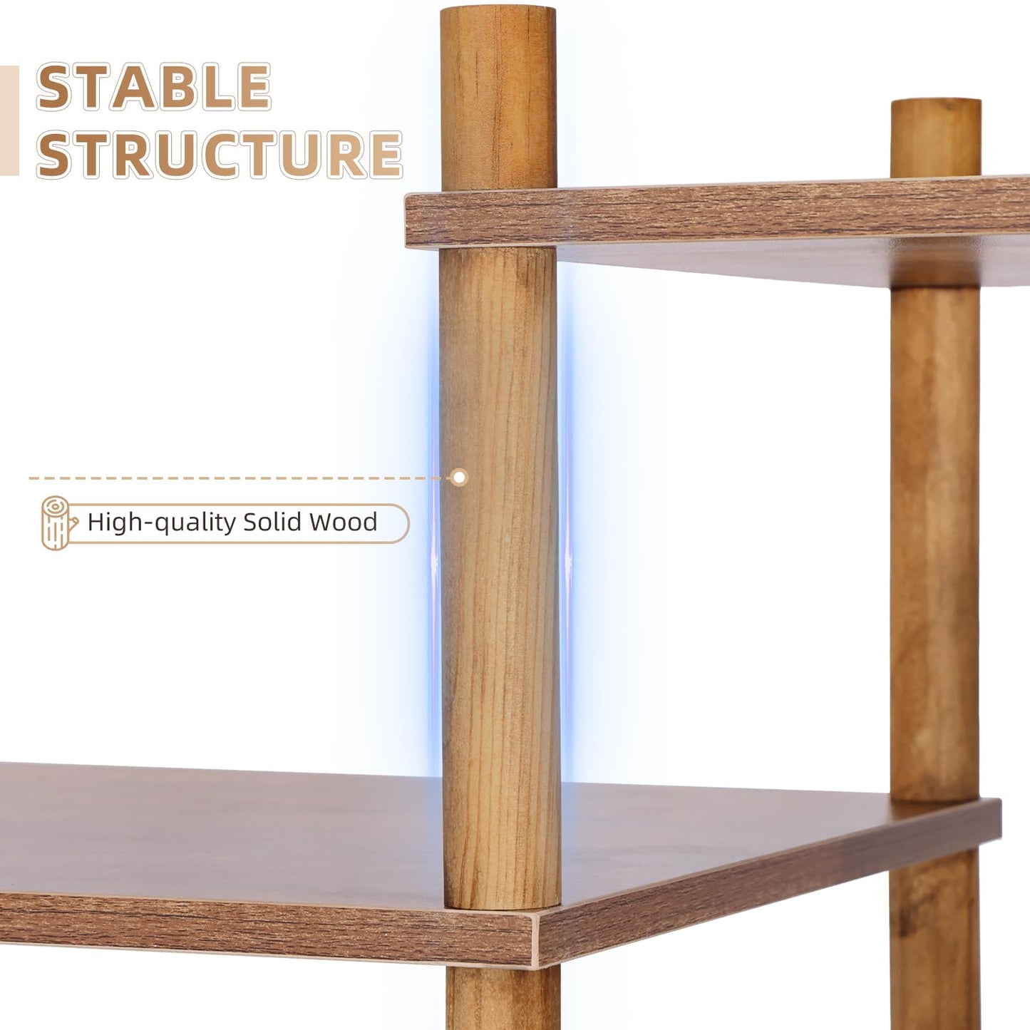 YGYQZ Shelving Unit, Cube Storage Unit with 17 Shelves, Tall Bookshelf Wooden Open Bookcase for Living Room, Home Office, Rustic Brown 114x30x163 cm
