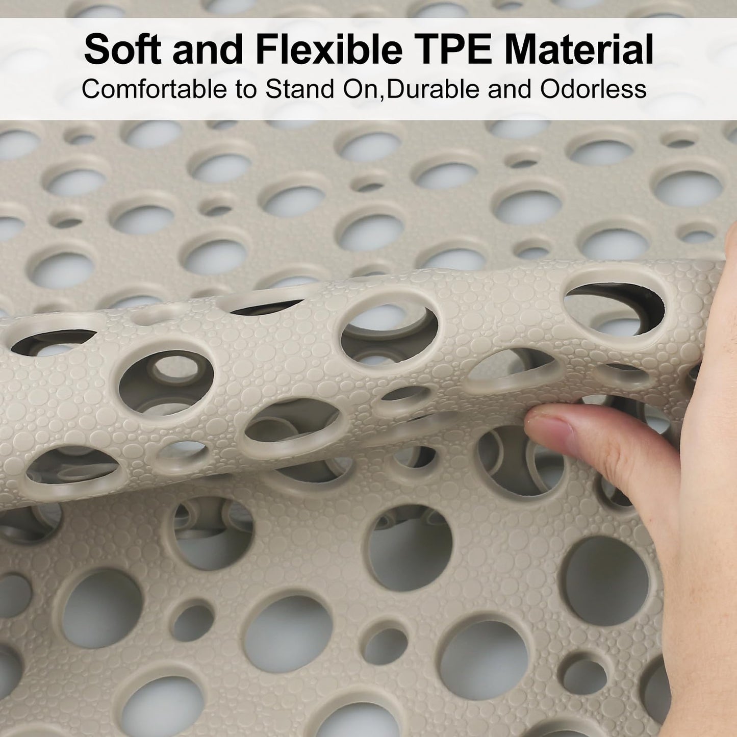 EIVINJE Shower Mat Non Slip Anti Mould: 53 x 53 cm Square Shower Mats for Inside Shower
