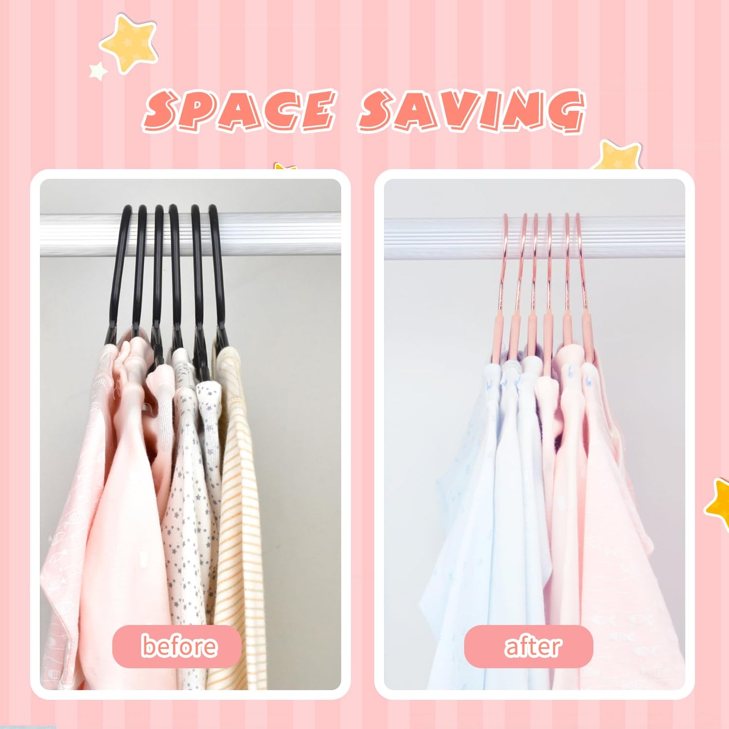 ManGotree Baby Velvet Hangers with Swivel Rose Gold Hook 15 Pack Light Pink