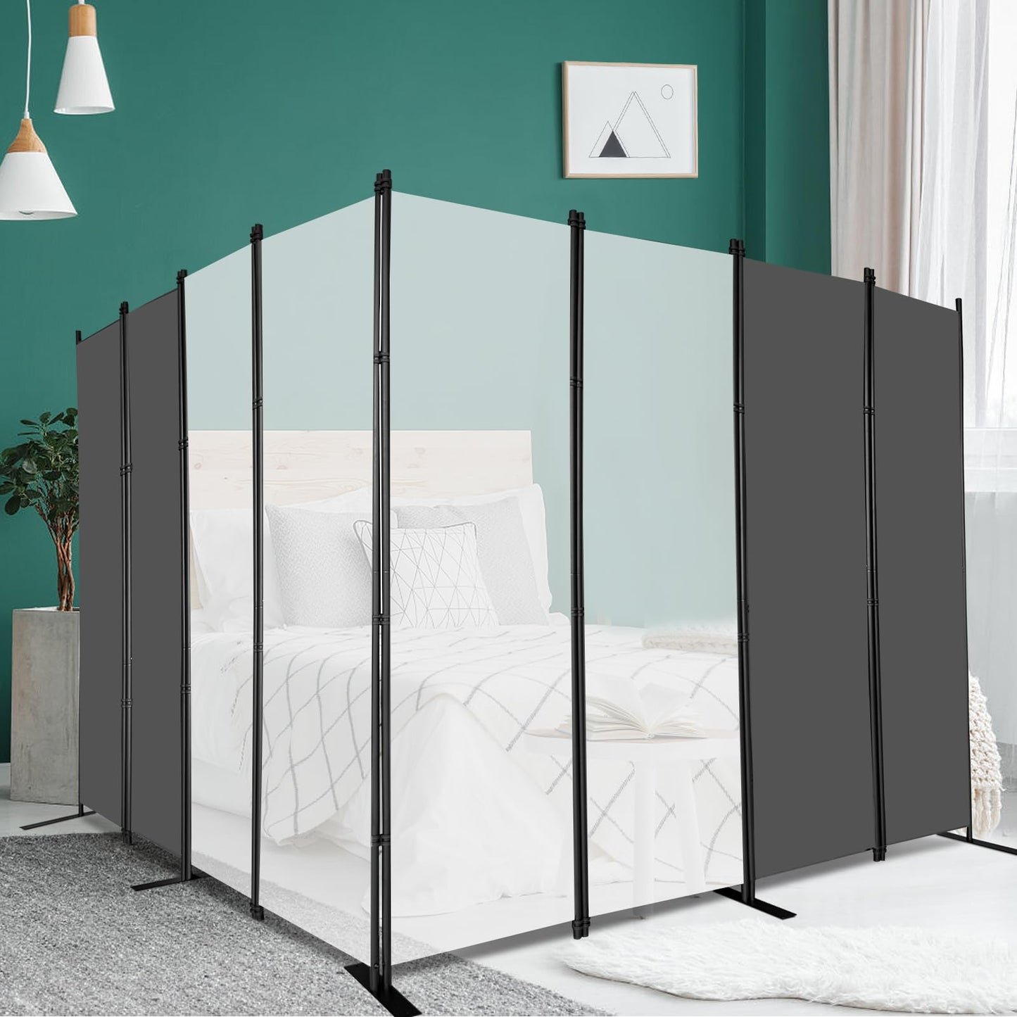 KEORTUN 8-Panel Indoor Room Dividers Folding Room Separator