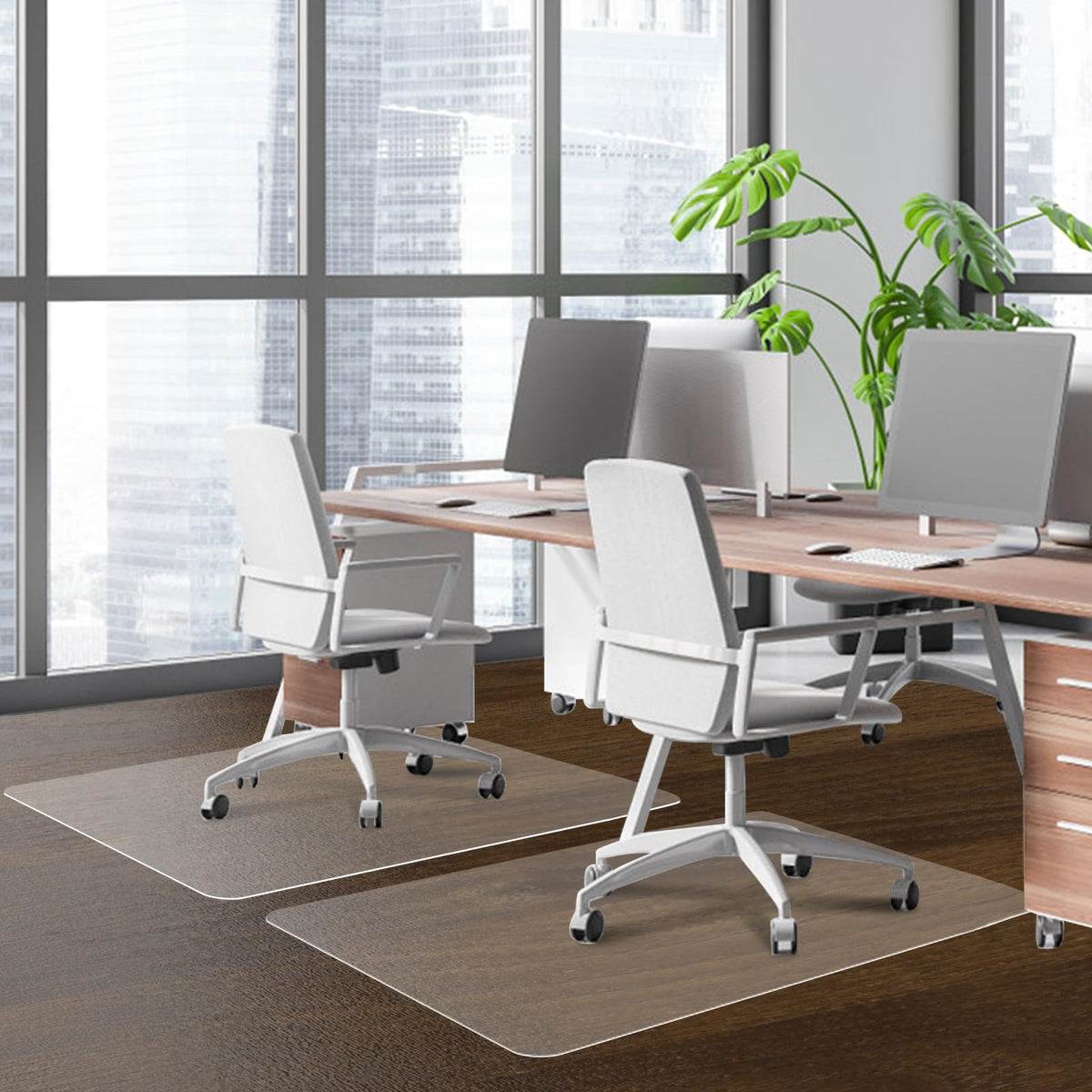 SHAREWIN Office Chair Mat for Hard Wood Floors, 120x75 cm Heavy Duty Anti-Slip Hardwood Floor Protector Rug, Easy Clean
