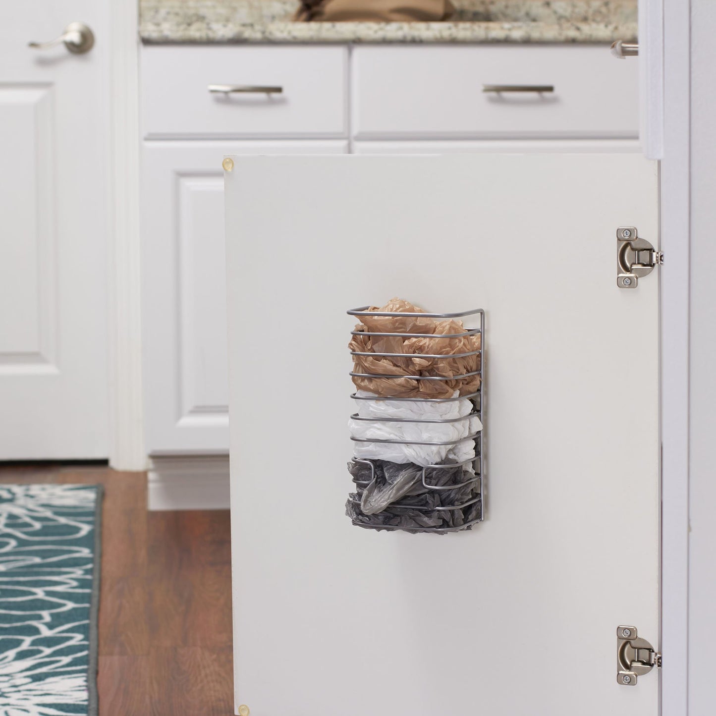 Household Essentials 1223-1 Trash Bag Holder Dispenser | Mounts to Solid Cabinet Doors or Walls