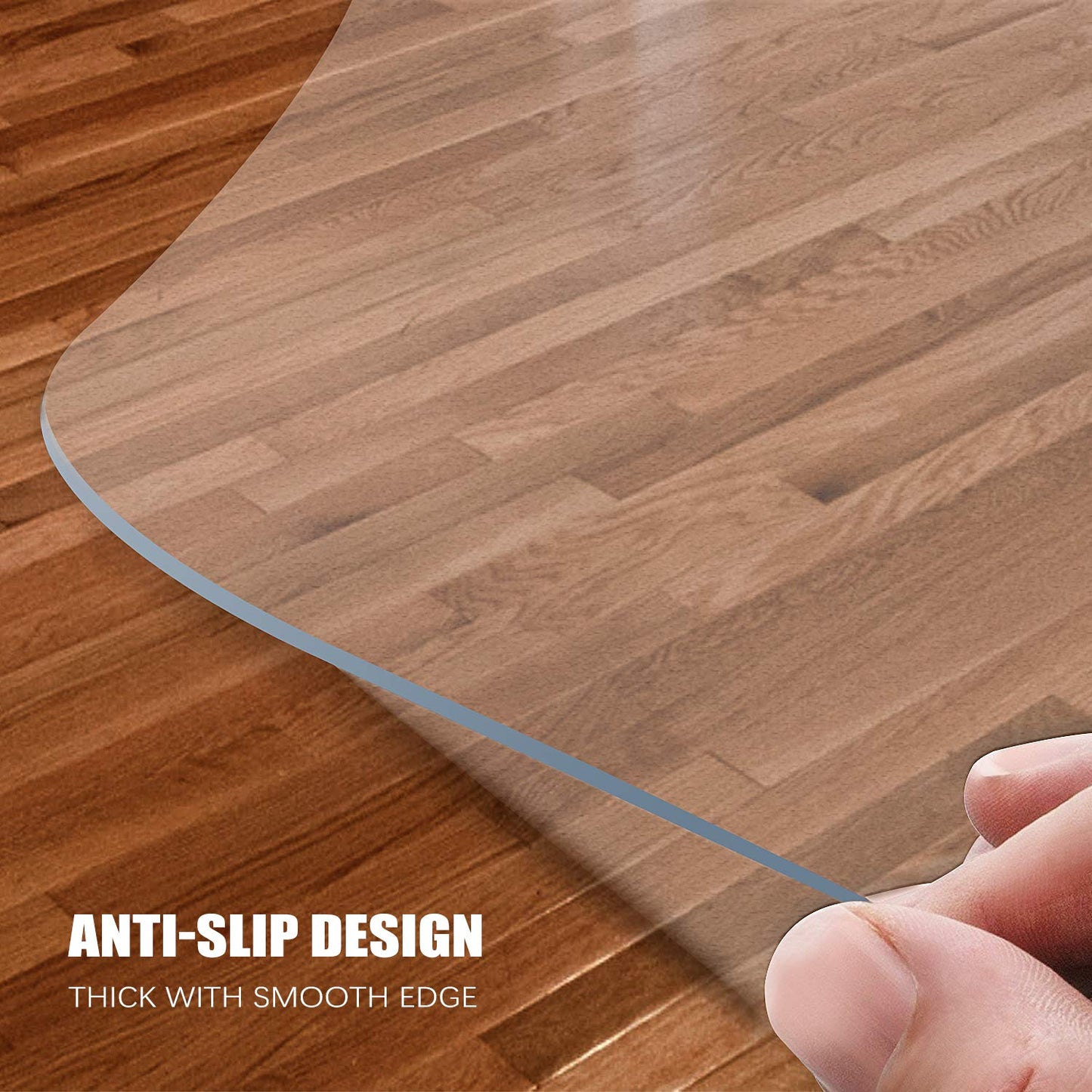 Kuyal Clear Chair Mat, Hard Floor Use, 75x120cm Transparent Office Home Floor Protector mat Chairmats (30" X 48" Rectangle)