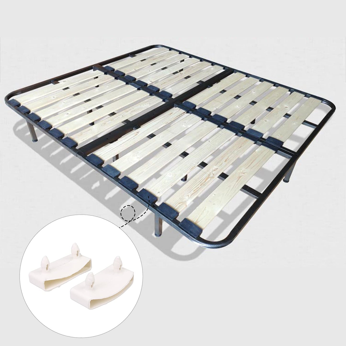Mxfans 30 x White Inner Length 55mm Plastic Bed Slat End Caps Holders Accessories