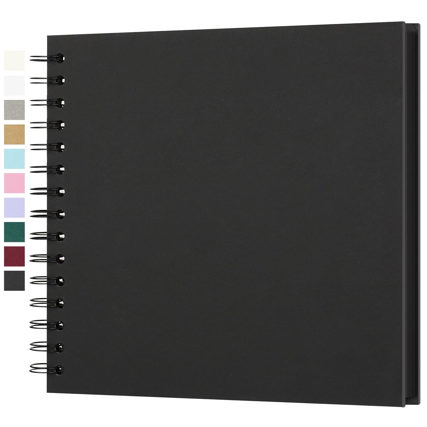 Yopih DIY Scrapbook Album 20.5x20.5 cm Hardcover Kraft Paper Scrap Book with 20 Sheets Memory Book for Family and Wedding Photography, Black