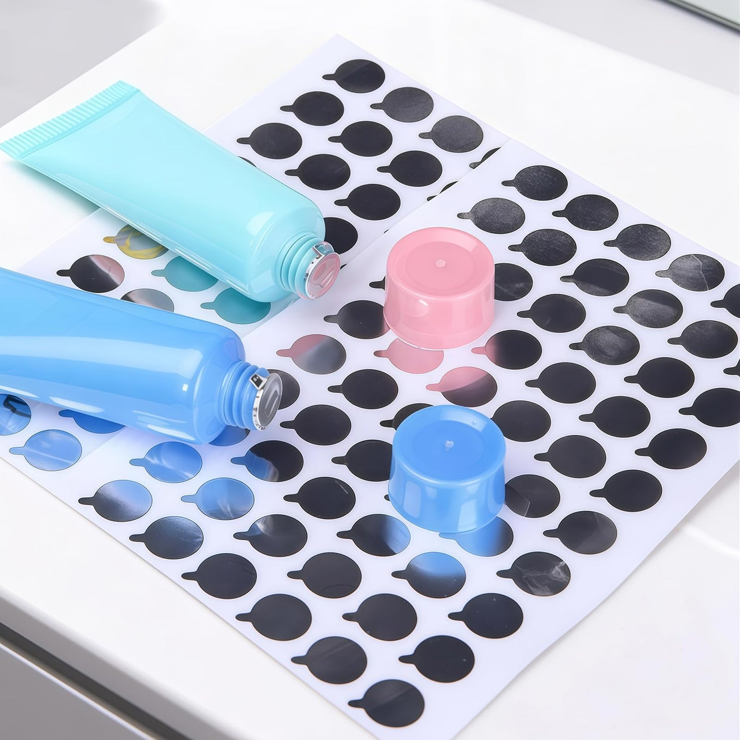 6 Sheets(360Pcs) 15mm Aluminum Foil Film Sticker Seal for Bottles Stopper Sealing Strip for Toothpaste Soft Tube Cosmetic Essentiol Oil Bottles