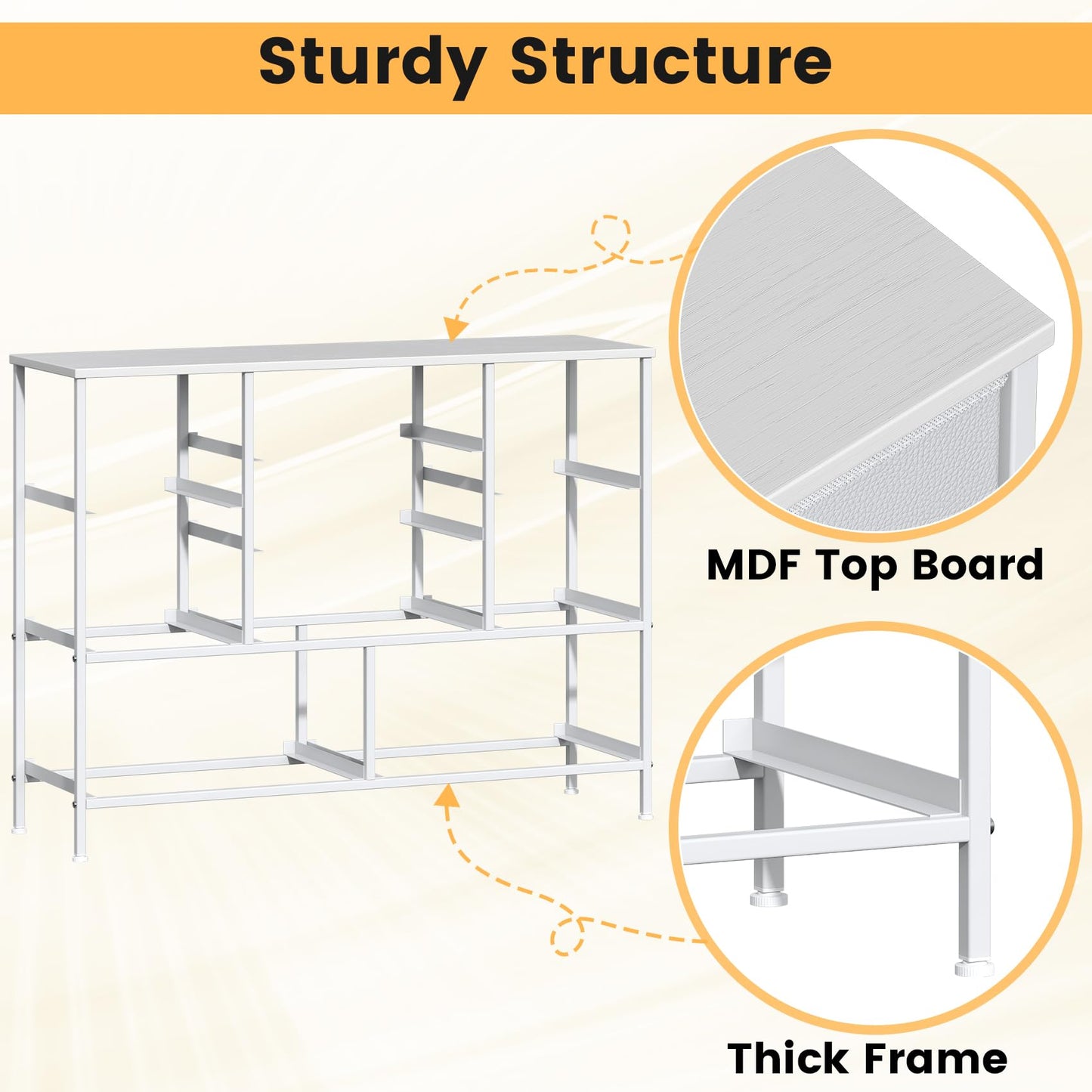 Feonase Chest of Drawers,Bedroom Dresser with 9 Fabric Drawers, Metal Frame & MDF Wood Top, Adjustable Feet, Storage Organizer Unit for Bedroom