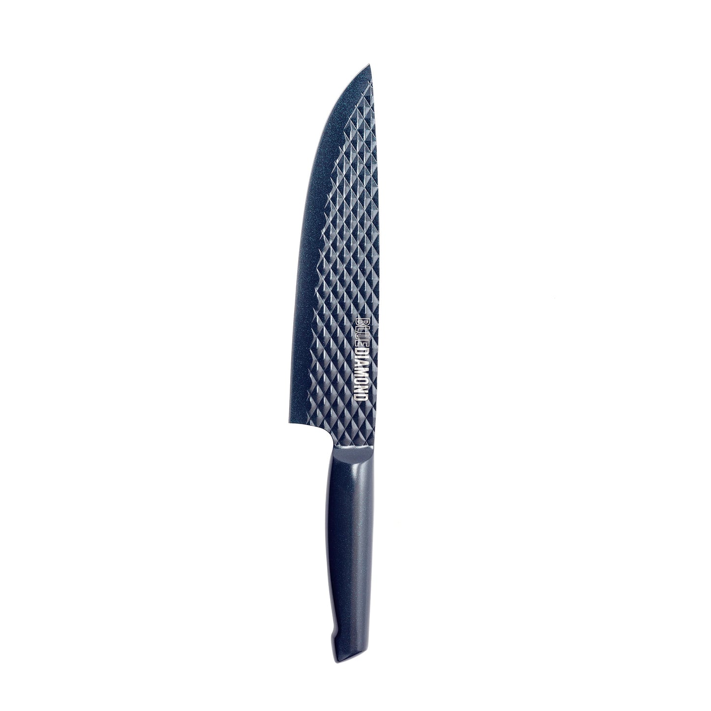 Blue Diamond Sharp Stone Nonstick Stainless Steel Cutlery, 20 cm Chef Knife with Cover, Japanese Knife, Diamond Texture Blade, Dishwasher Safe Knives,