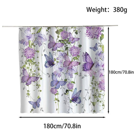 FAIRYGATE Shower Curtains for Garden Vintage Rustic Flowers and Leaves Garden Curtain Barn Door Outdoor Shower Curtain Countrylife Bathroom Decor