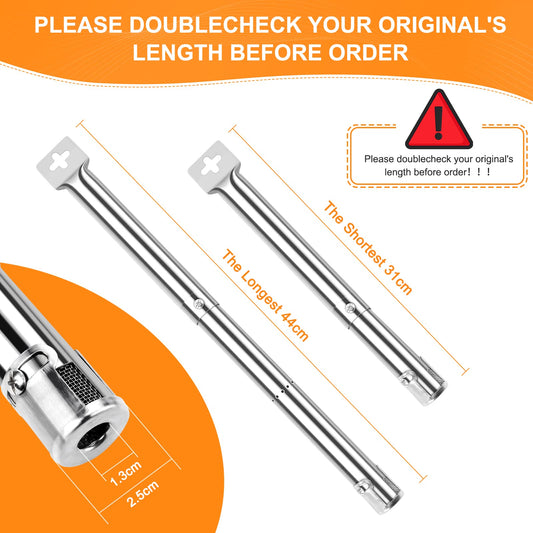 GFTIME Universal Adjustable Burner & Heat Plate bbq spare parts for Charbroil, Outback, Barbecook, Jamie Olivier, CosmoGrill, Stainless Steel