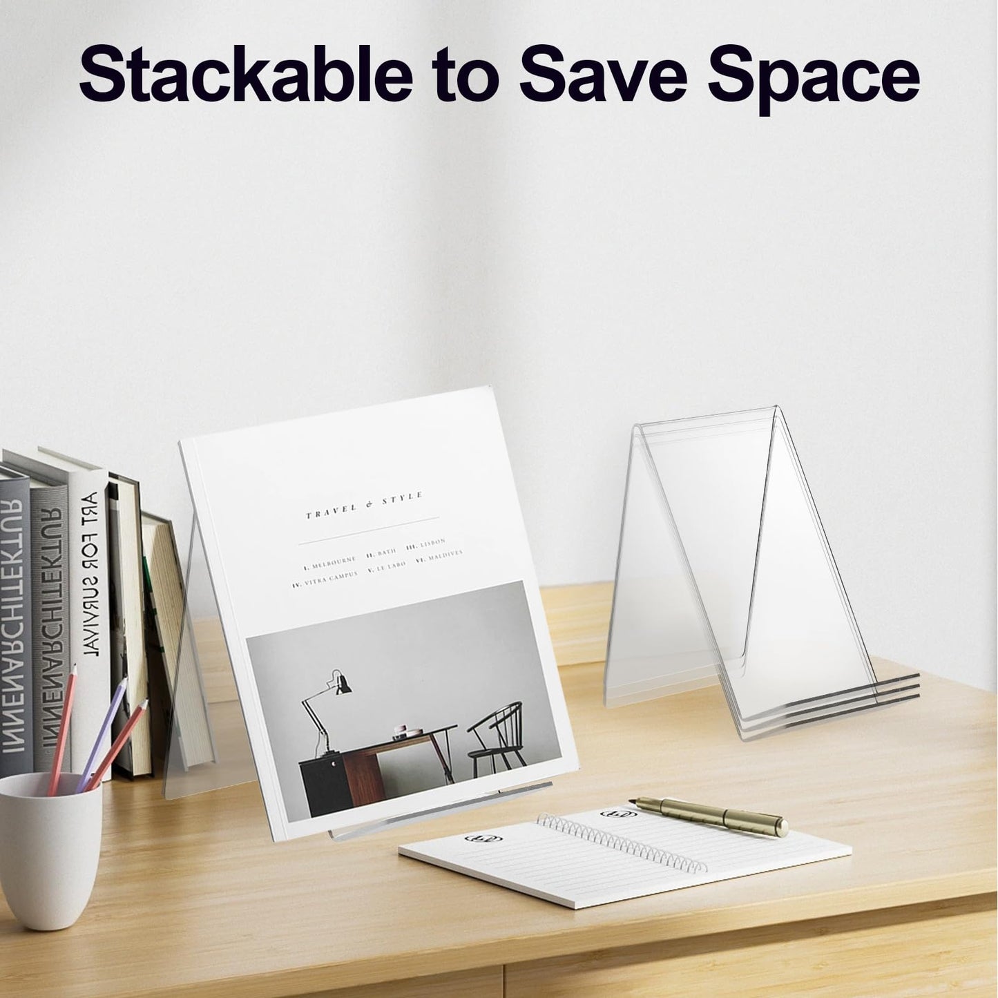 10 PCS Acrylic Book Display Stands, Clear Book Stand Holder