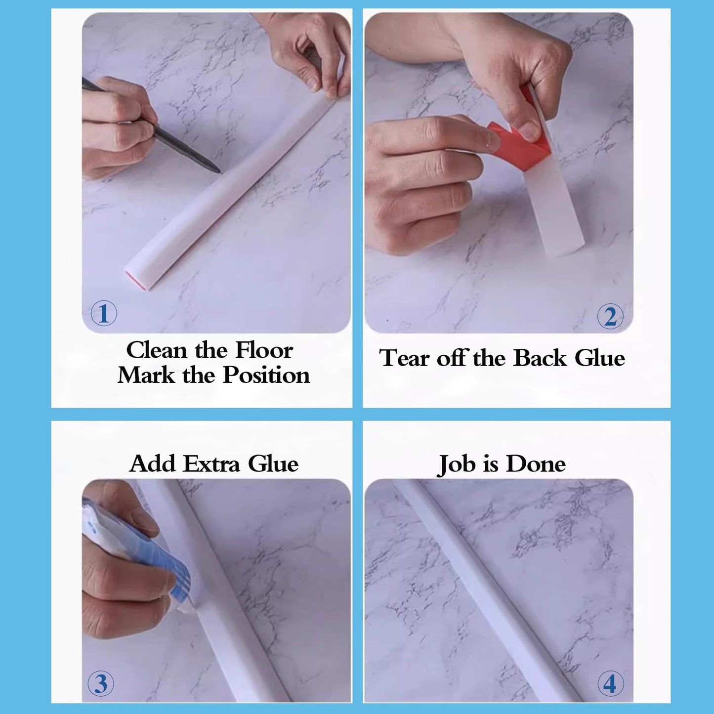1 Meter Self-Adhesive Silicone Wet Room Floor Barrier,Shower Water Blocker for Kitchen Bathroom, Wet Room Floor Barrier