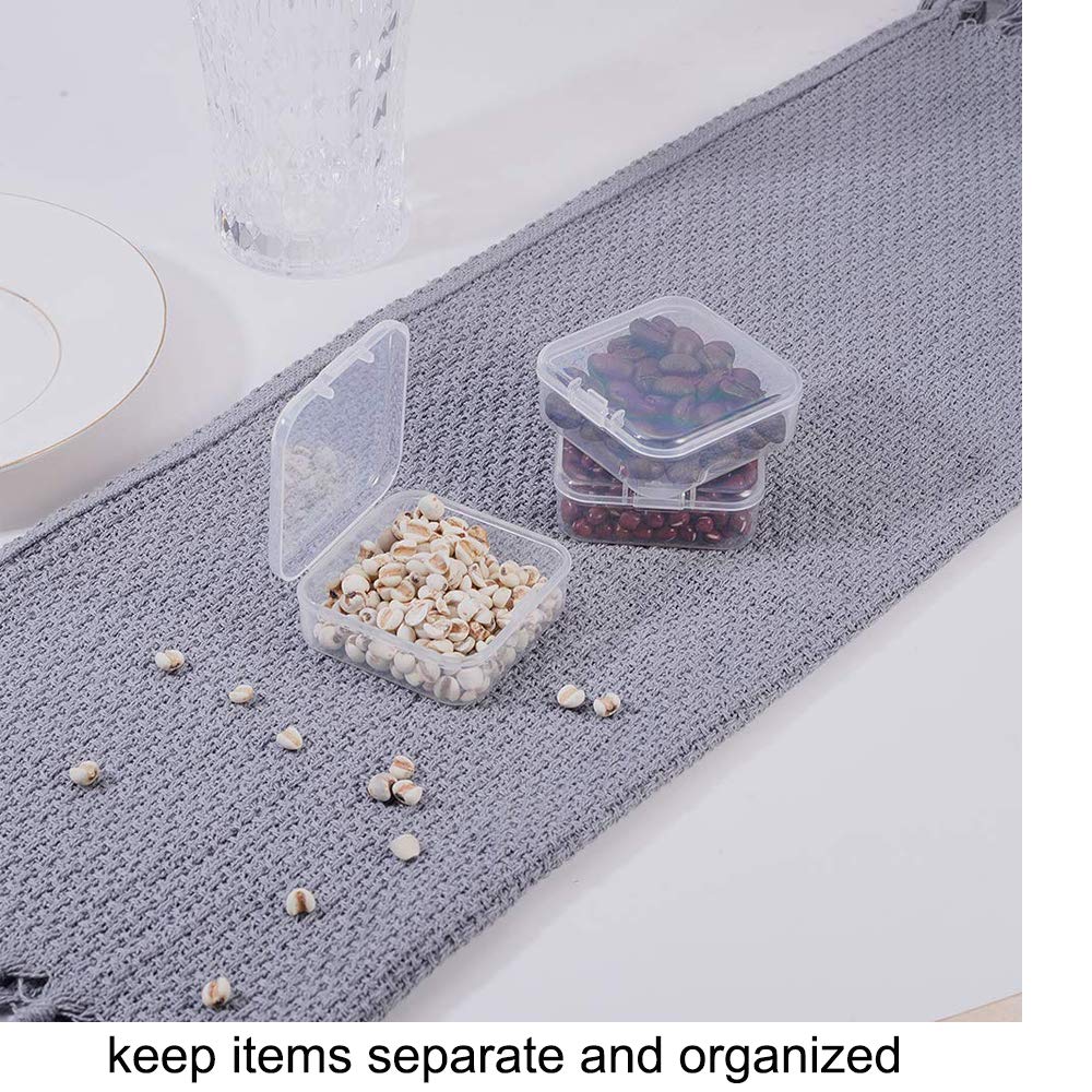 MerrQchang 12Pcs Clear Plastic Beads Storage Containers Box Case with Flip-Up Lids for Items Pills Jewerlry Findings Tiny Bead (2.2×2.2×0.82 Inch)