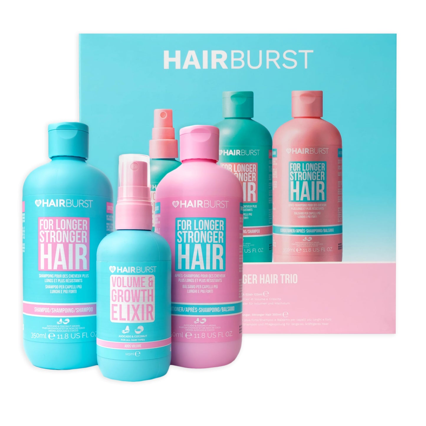 HAIR BURST Volume & Growth Elixir + Shampoo & Conditioner Set for Thicker, Stronger, Longer Hair ?Boost Volume, Promote Hair Growth, Protect from Heat