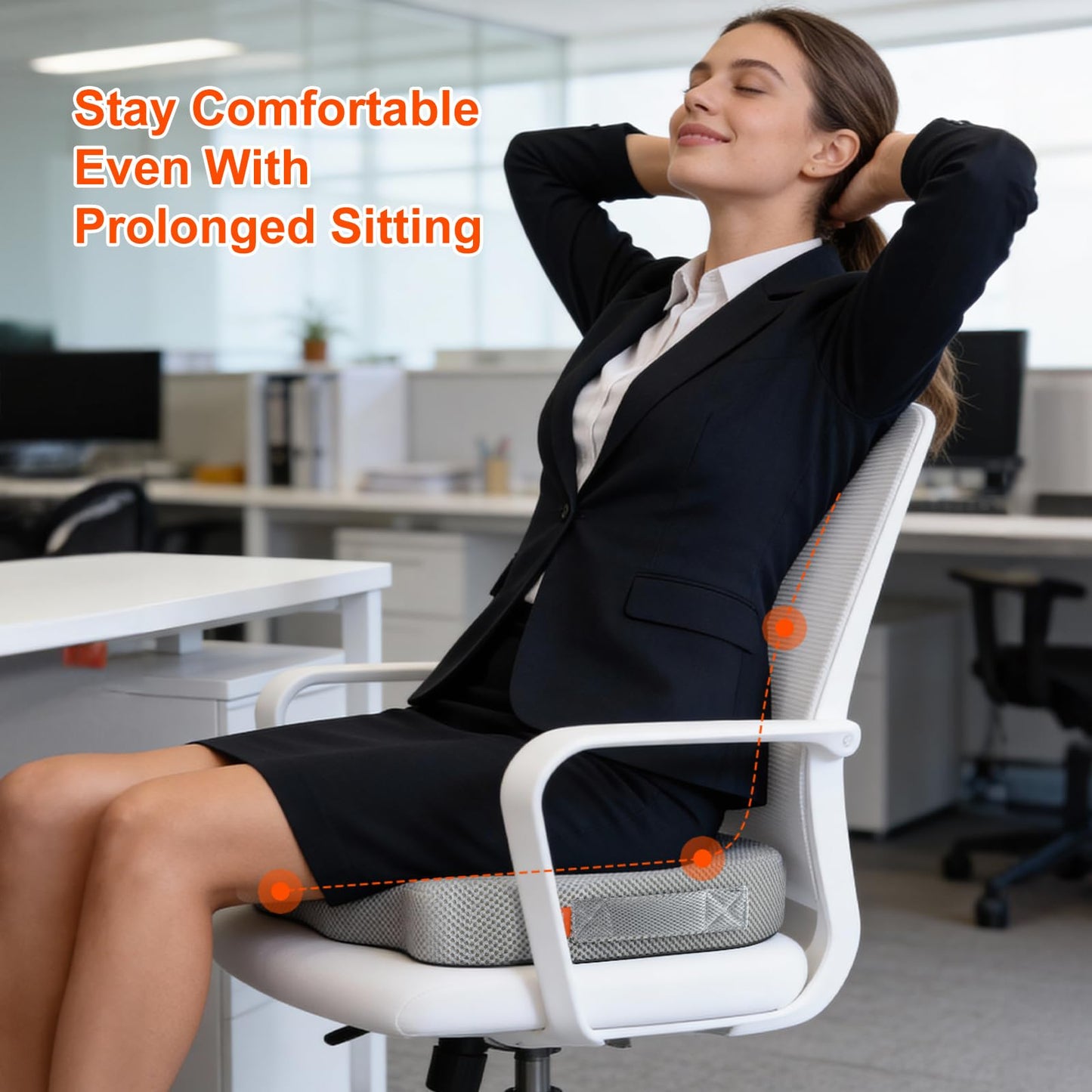 inaepeak Seat Cushion for Office Chair, Memory Foam Seat Cushion for Coccyx Tailbone Pain Relief, Seat Cushions for Office Chair/Car/Wheelchair