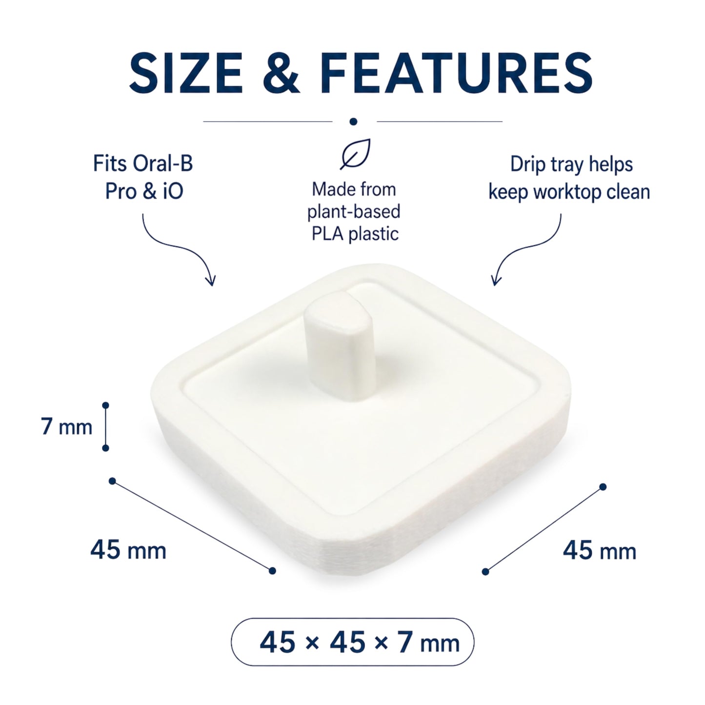 Electric Toothbrush Holder Stand Compatible with Oral-B – Single (Matte Ivory White, Single)