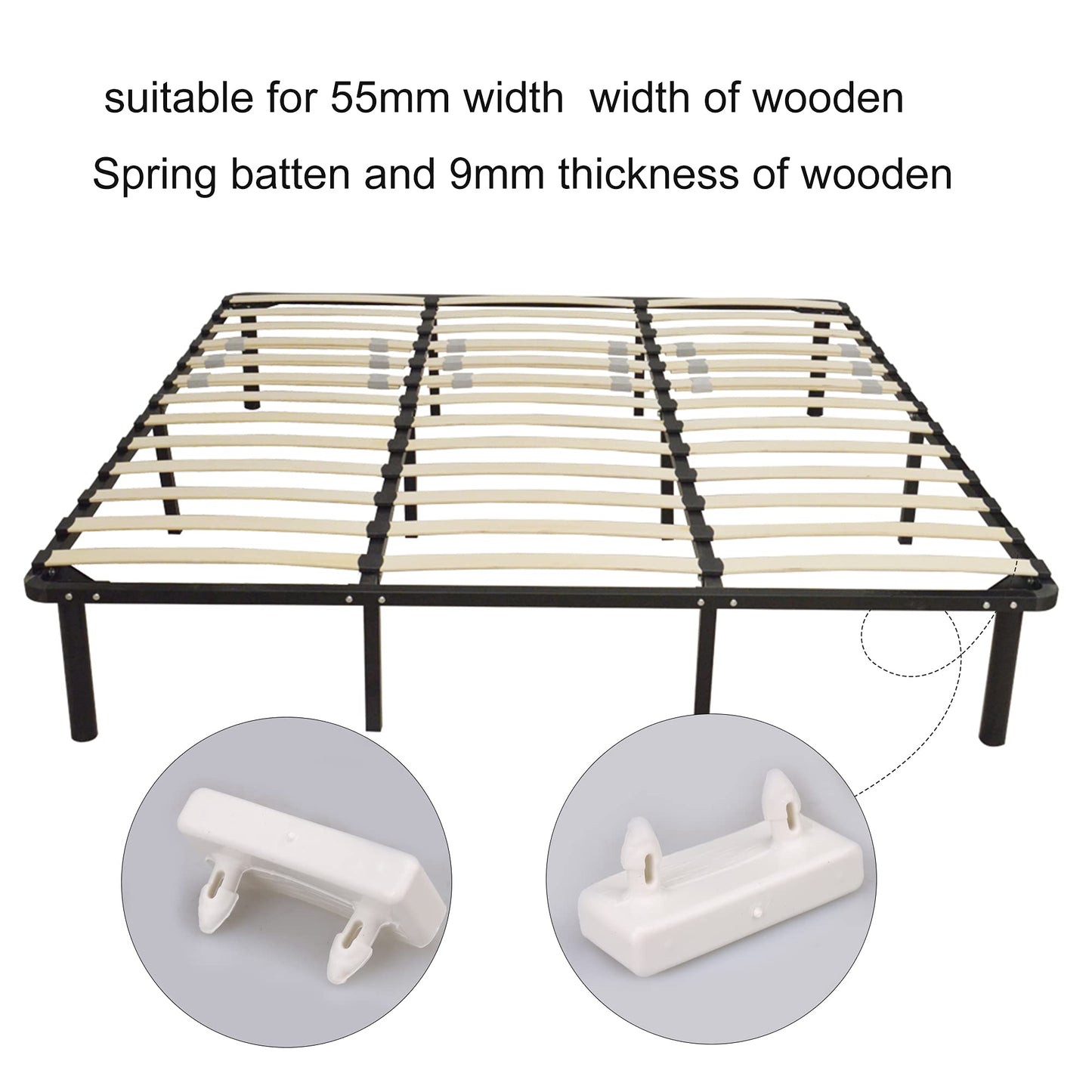 Yibuy 30Pcs Plastic Single End Caps Bed Slat Holders for Holding Bed Accessory White