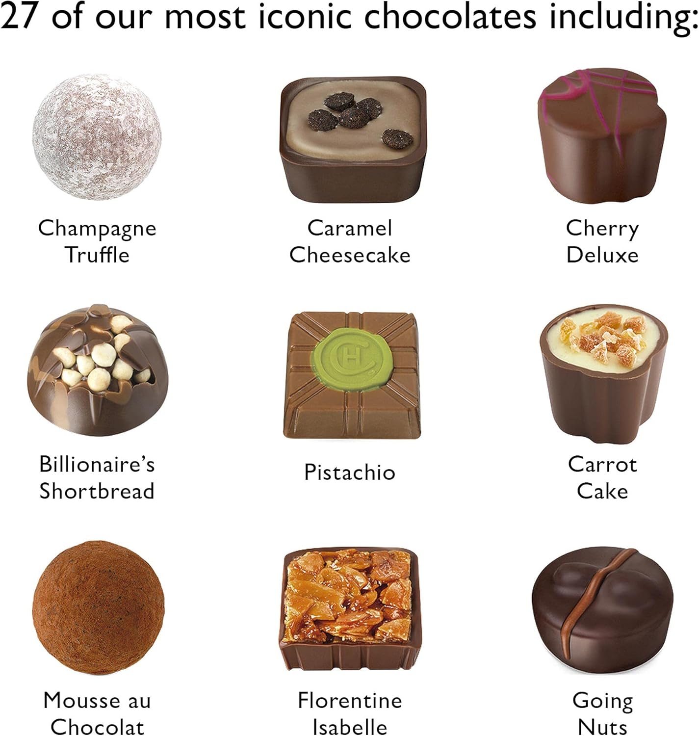 Everything Sleekster 355g - Assortment of 27 Milk, White and Dark Chocolates - Chocolate Gift Box for Birthday, Thank You, Anniversary