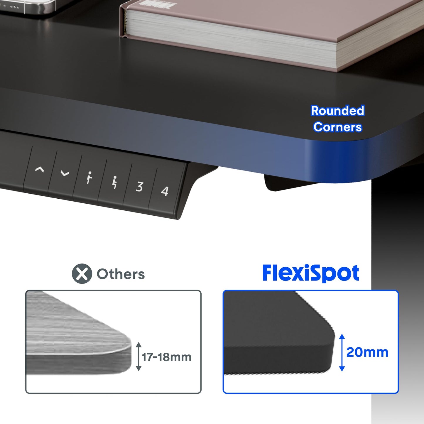FLEXISPOT ONE PIECE Electric Standing Desk Height Adjustable Desk Desktop Sit Stand Desk Stand Up Desk with Memory Smart Pannel