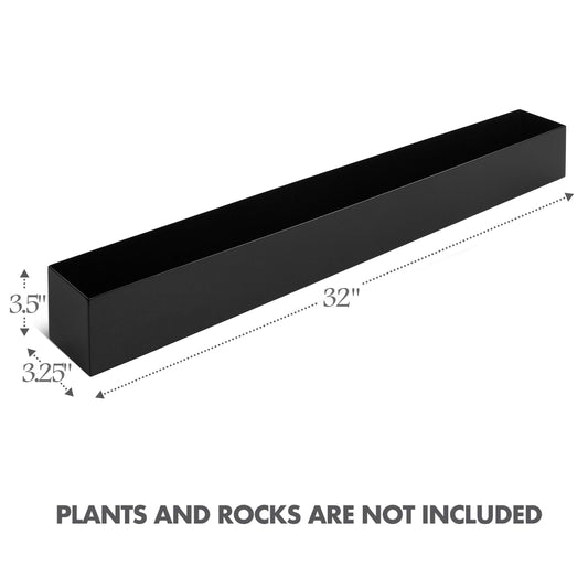 Modern Rectangle Planter Box - 32" Metal Planter Ideal as a Long Succulent Planter | Rectangular Planter Box for Table or Window Sill Planters Indoor