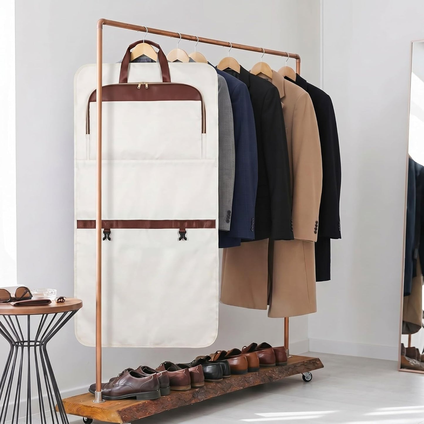 Convertible Travel Garment Bag for Women,Foldable Carry on Suit Carrier for Hanging Clothes Waterproof Travel Suit Bag for Men Large Garment Duffel