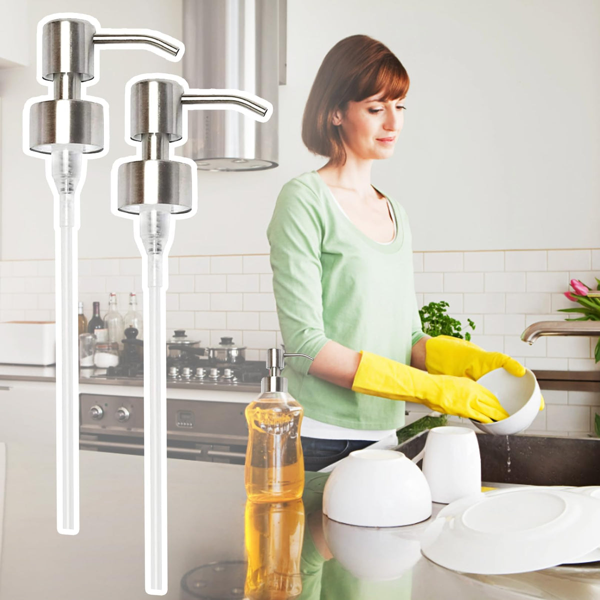Pump Dispenser,Liquid Soap And Lotion Dispenser Pump Replacement,2 Pcs
