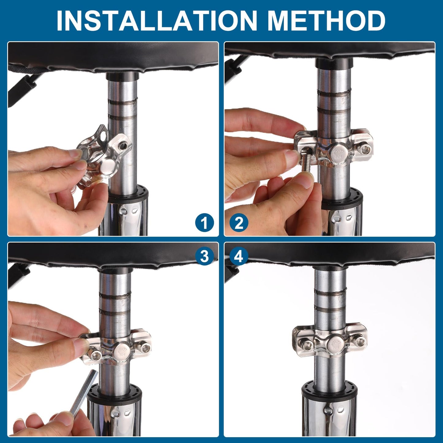 sourcing map 2Pcs Fix Sinking Office Chair Office Chair Saver Stainless Steel Sinking Office Chair Repair Kit for Home Office Chair Stop Sinking