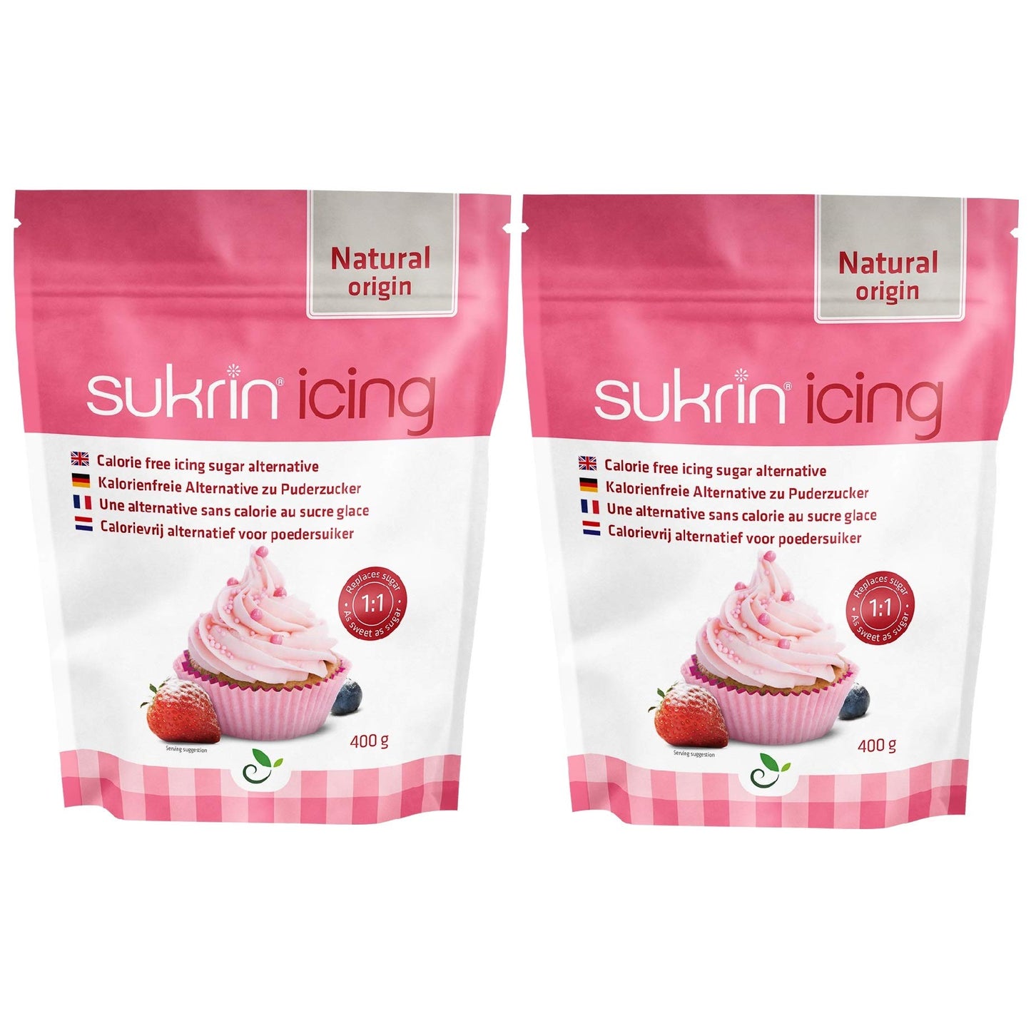 Sukrin Icing Sugar Sweetener 400 g Twin Pack