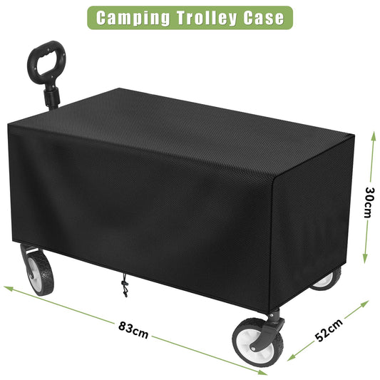 HOFTME Foldable Cart on Wheels, 220LBS/100kg Large Capacity, Folding Garden Trolley, Black