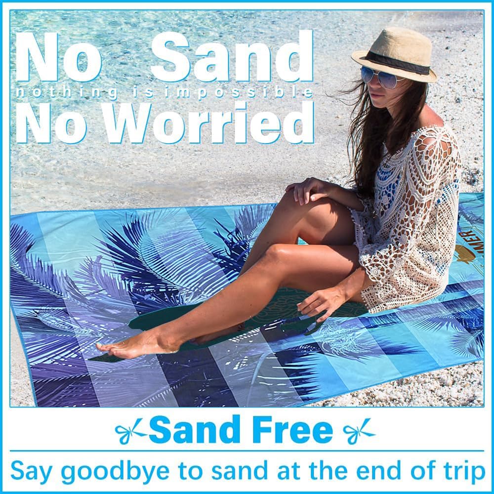 JAODFK Microfibre Beach Towel 71"X32" Quick Dry Lightweight Sand Free Extra Large Thin Towels Travel Essentials For Adults Womens Swim Bath
