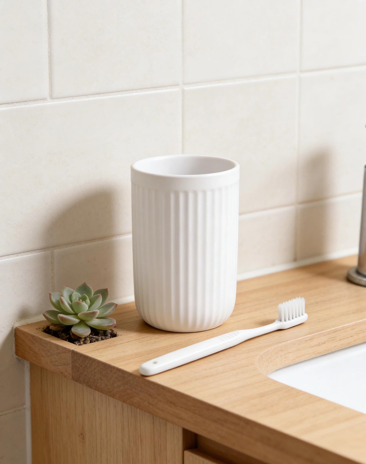 BosilunLife Toothbrush Holders for Bathroom Countertop, 320ml/11Oz Reusable Ceramic Toothbrush Holders Cup for Toothbrush and Toothpaste
