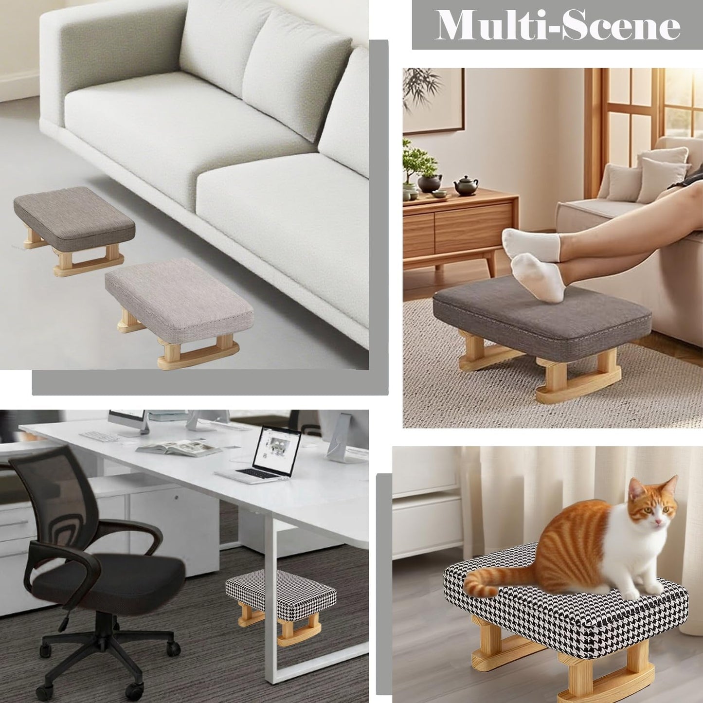 Stowetry Foot Stool, Pouffe Footstool with Removable Cover