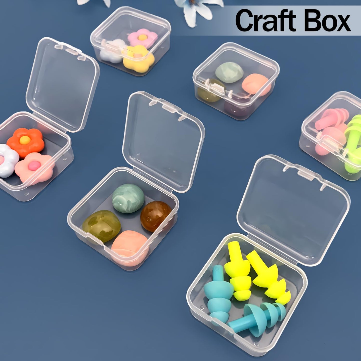 Qualsen 12 Pieces Small Clear Plastic Storage Boxes with Lids, Rectangular Craft Storage Box for Collecting Beads, Earrings, Jewelry, Seeds, Coins