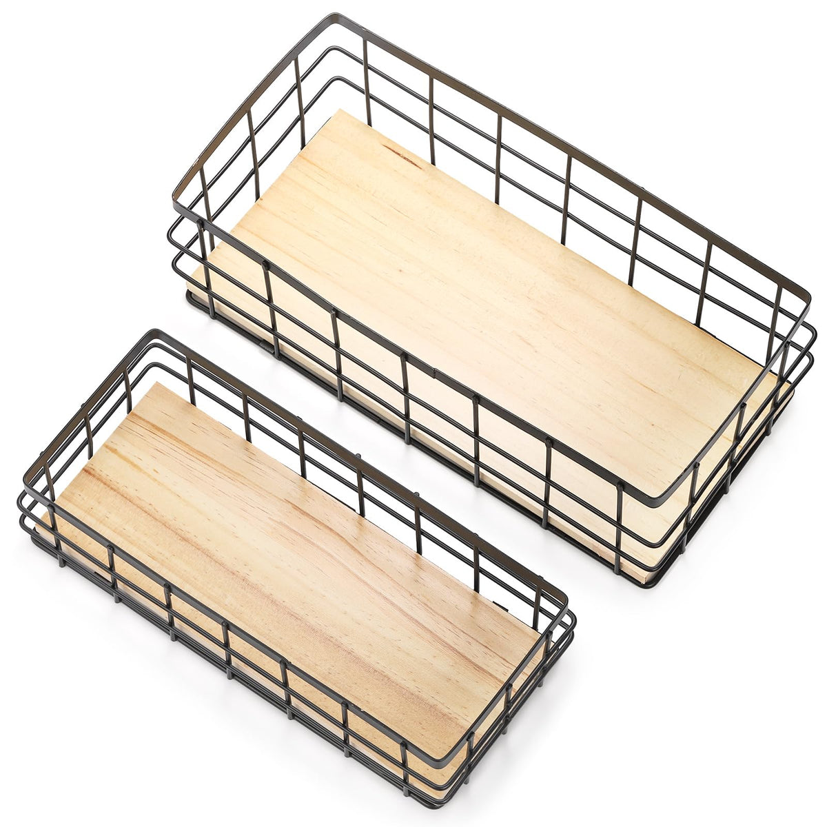 Dicunoy 2 Pack Wire Storage Basket, Narrow Bathroom Storage Baskets