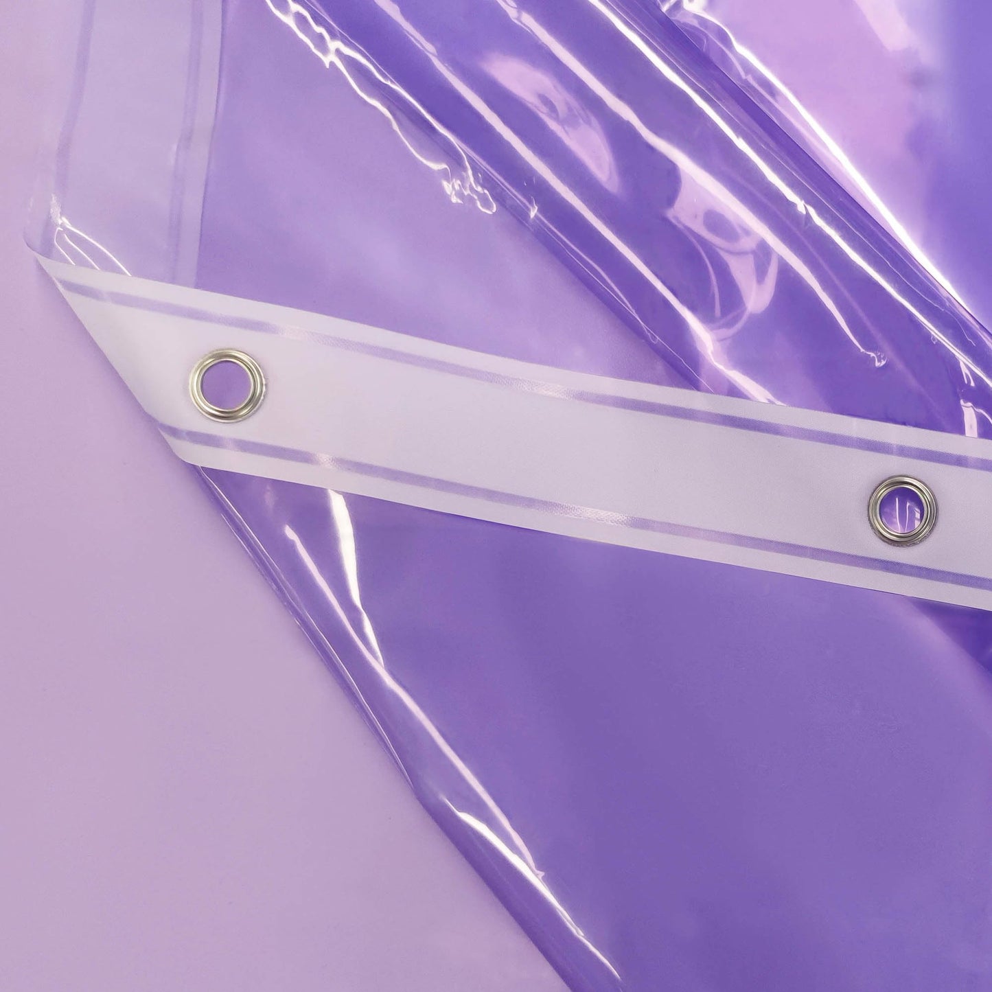 Shower Curtain Liner - Premium Clear Lavender PEVA Shower Liner with 3 Magnets and Metal Grommets