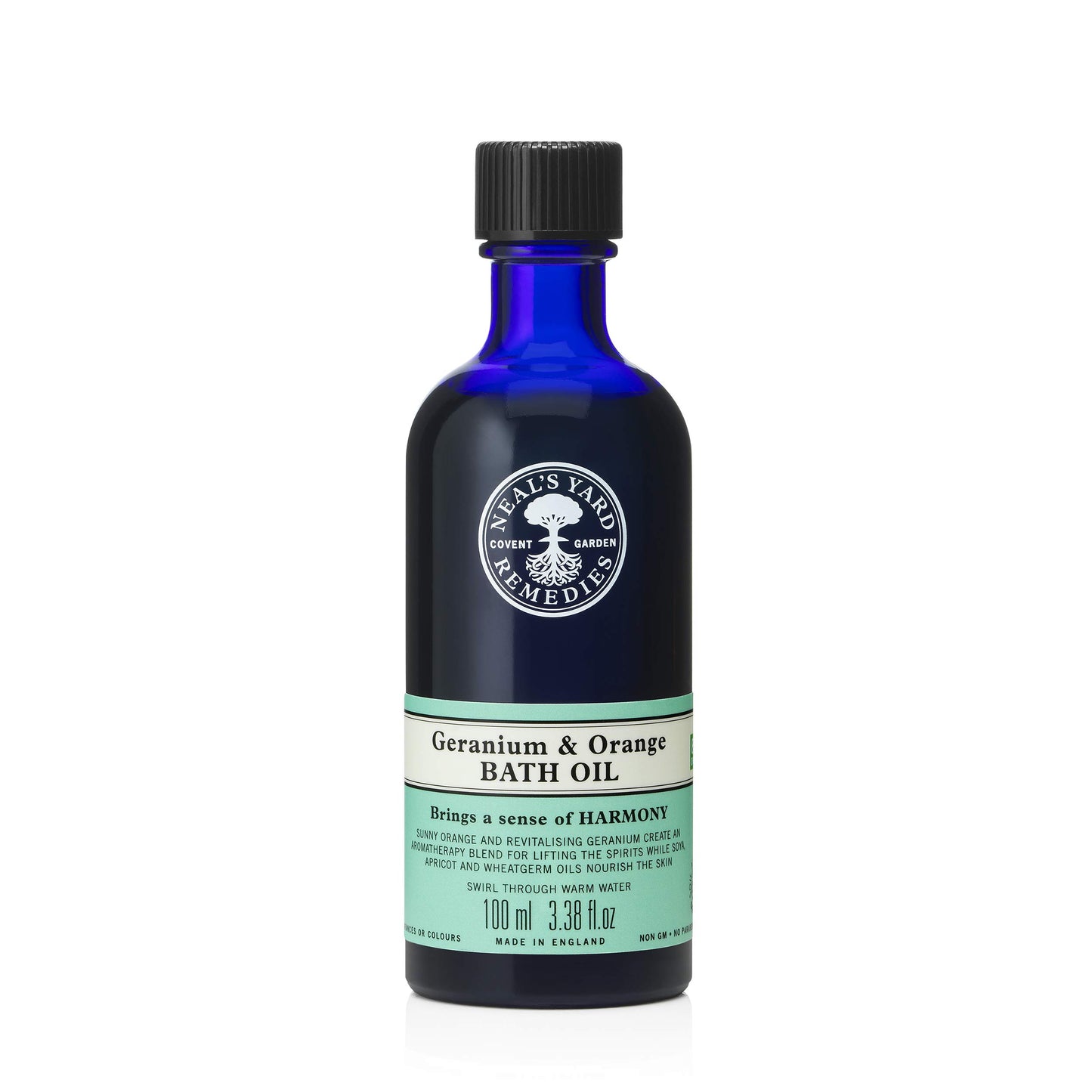 Neal's Yard Remedies Geranium & Orange Bath Oil, Energise Body & Mind, Uplifting Scents, Bath Soak, Vegan & Cruelty-Free, 100ml