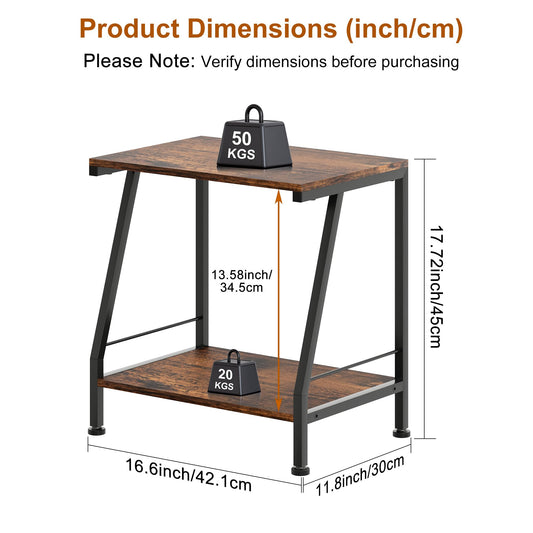 TQVAI 2 Tier Printer Stand with Storage Multi-Purpose Printer Table for Office & Home Small Shelf Unit Microwave Shelf for Kitchen Worktop Storage
