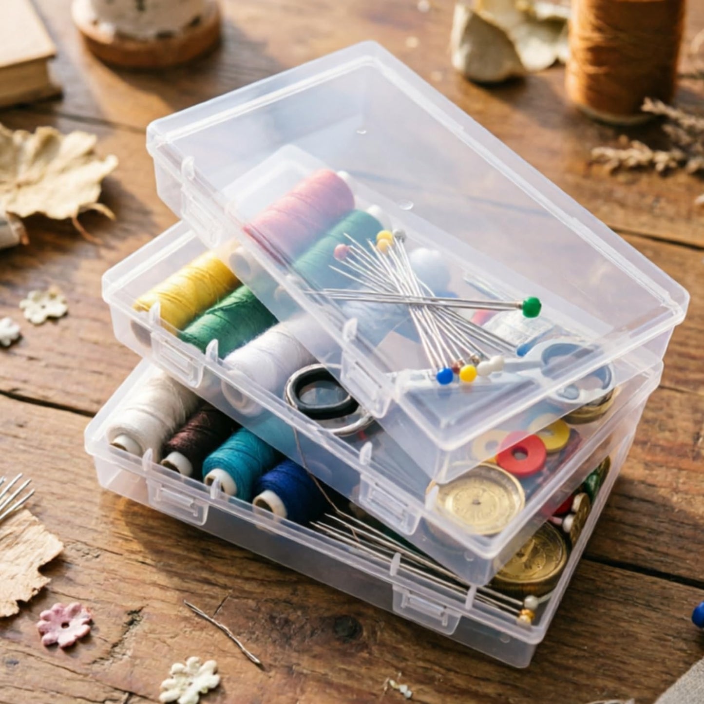 Goodma 6 Pieces Rectangular Empty Mini Clear Plastic Organizer Box
