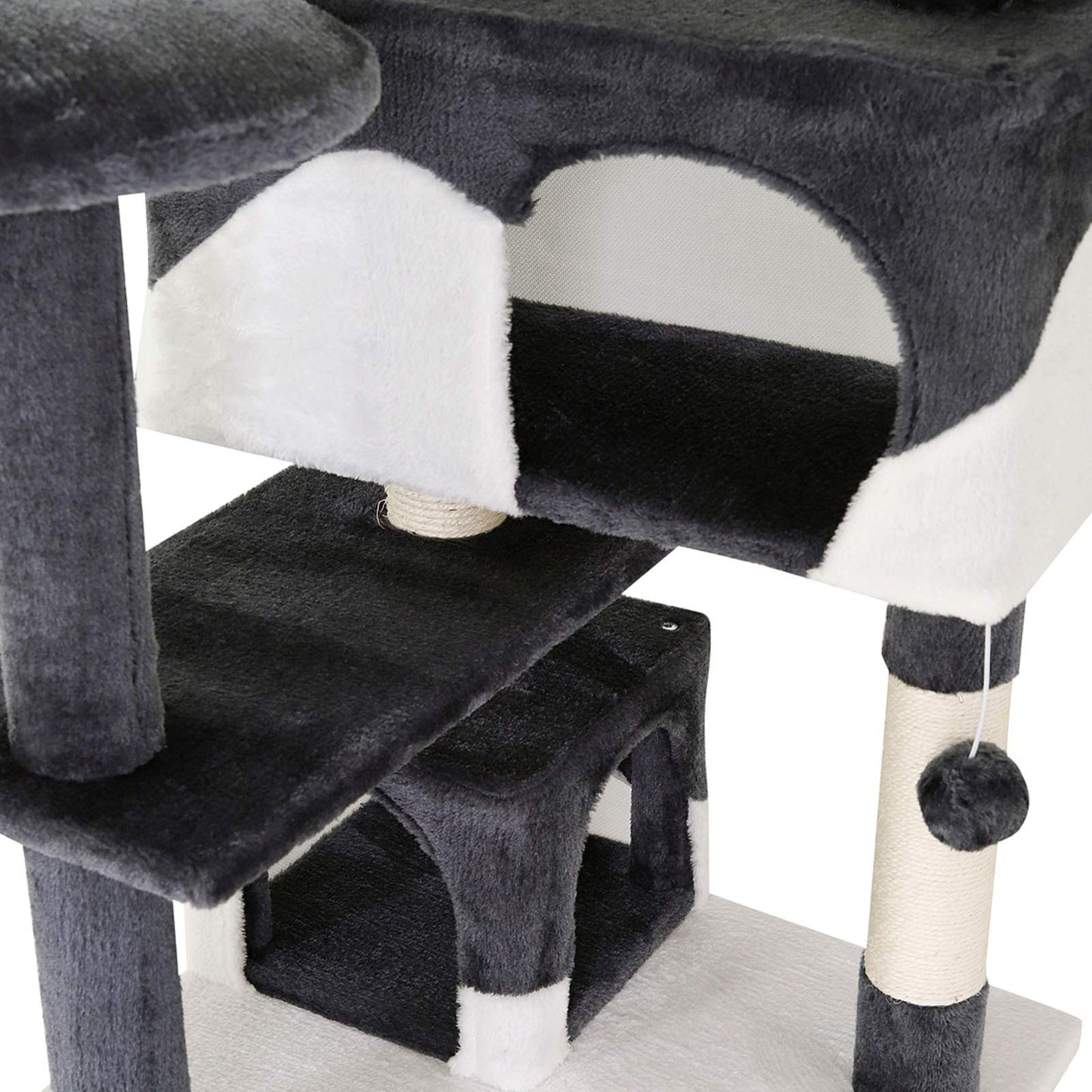 lionto dibea Cat Tree Activity Centre Scratching Post, 130 cm, Grey/White