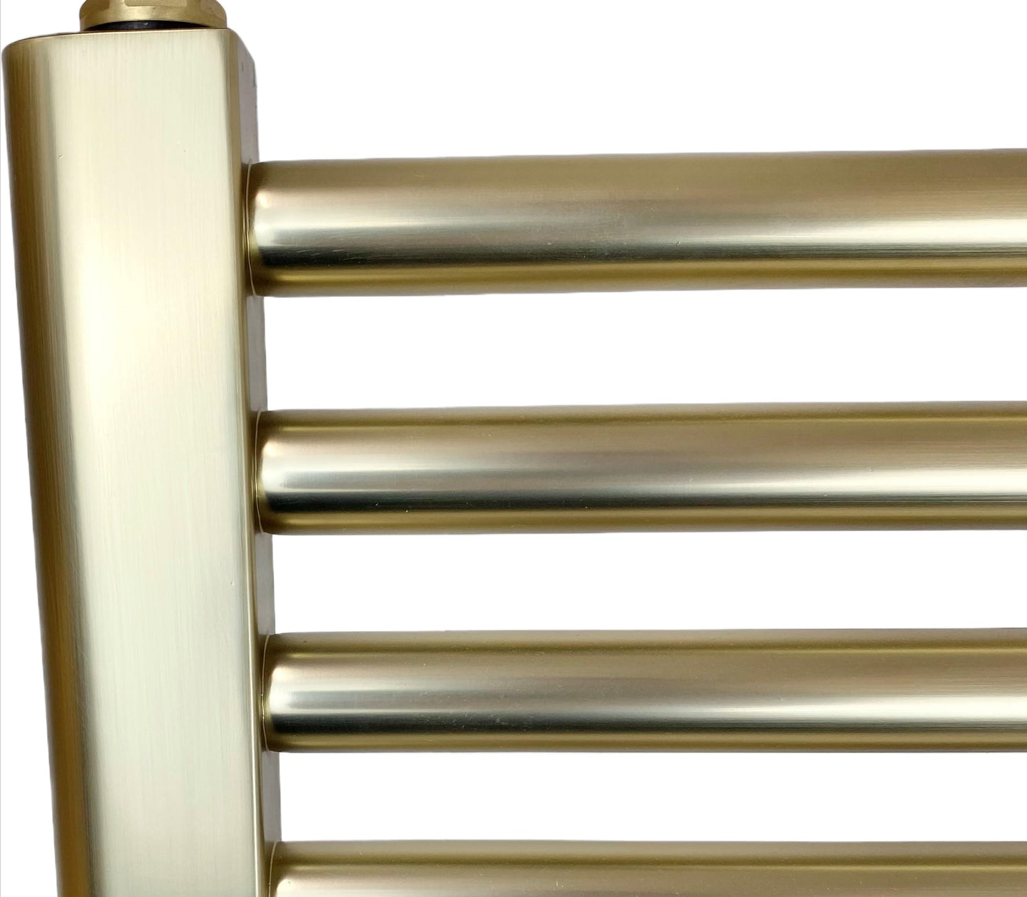 Greened House Brushed Brass Electric Towel Rail 300mm W x 800mm H + Timer