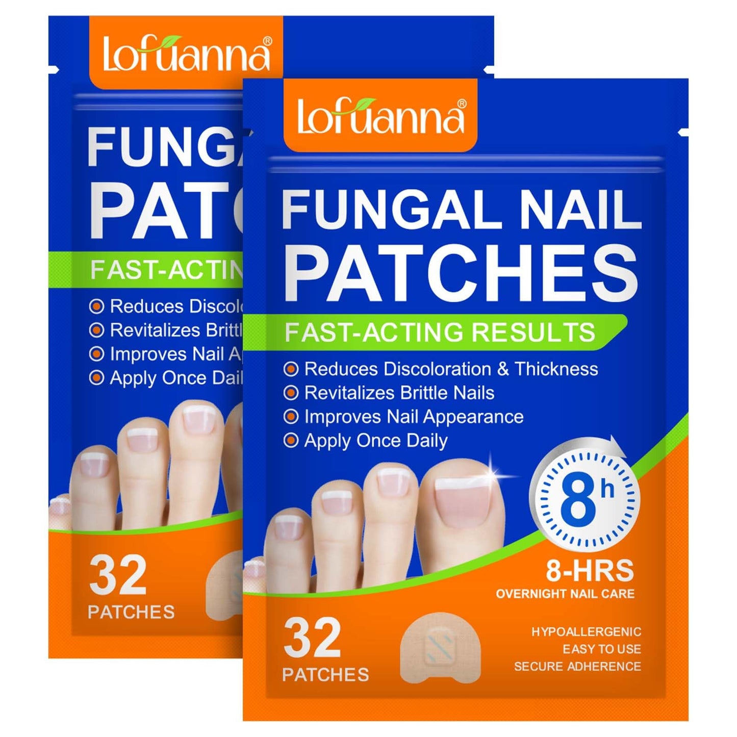 Fungal Nail Patches, 64PCS Fungal Nail Treatment Patches, Multi-Purpose Toenail Repair Treatment Pads, 8 Hour Nail Treatment Restores Healthy