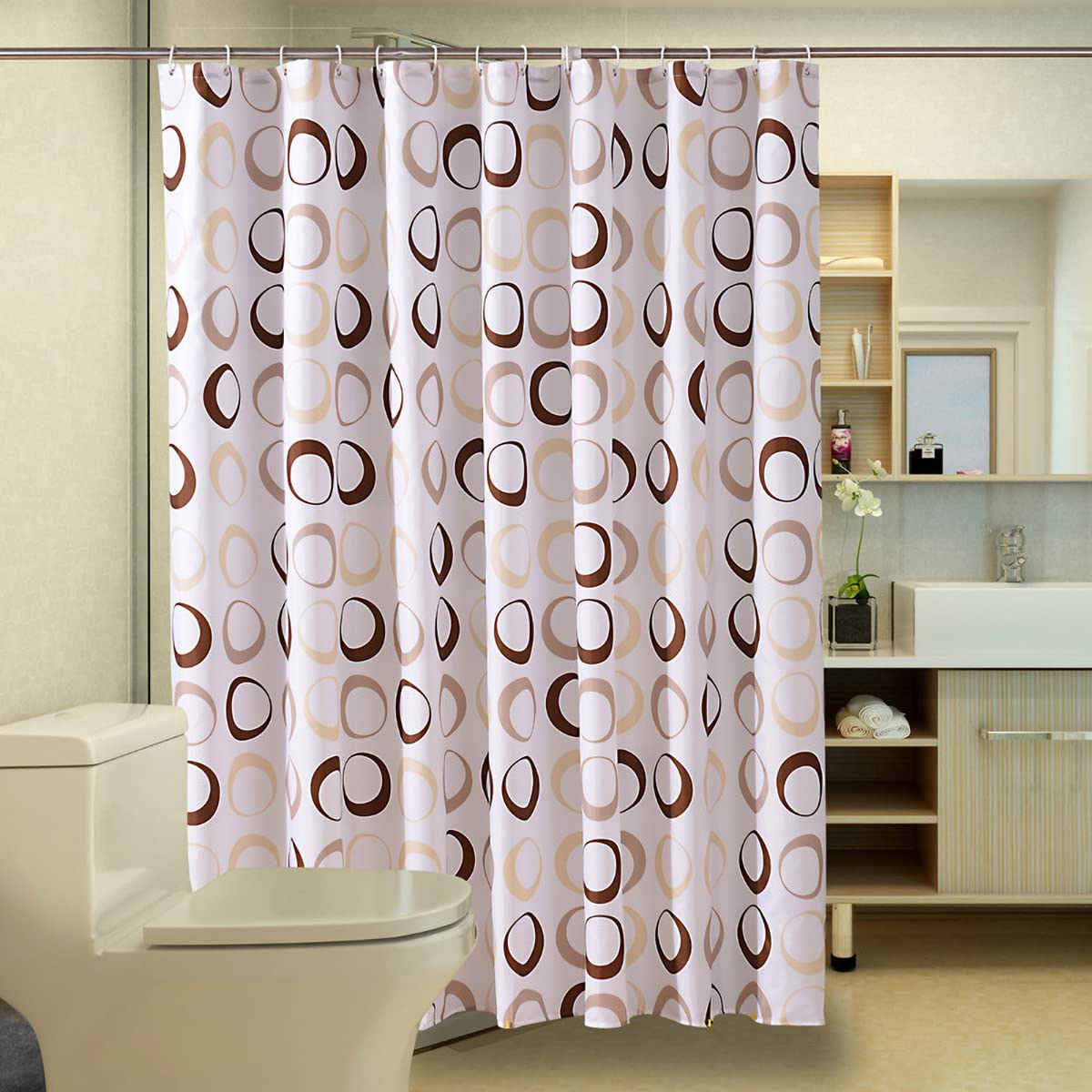 GONOVE Shower Curtain for Bathroom 220 x 200 cm Mildew Resistant Waterproof Polyester Fabric Geometric Shower Curtain Liner Long Washable Bath Curtain